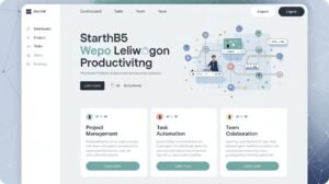 Starthb5 productivity platform dashboard and user interface design