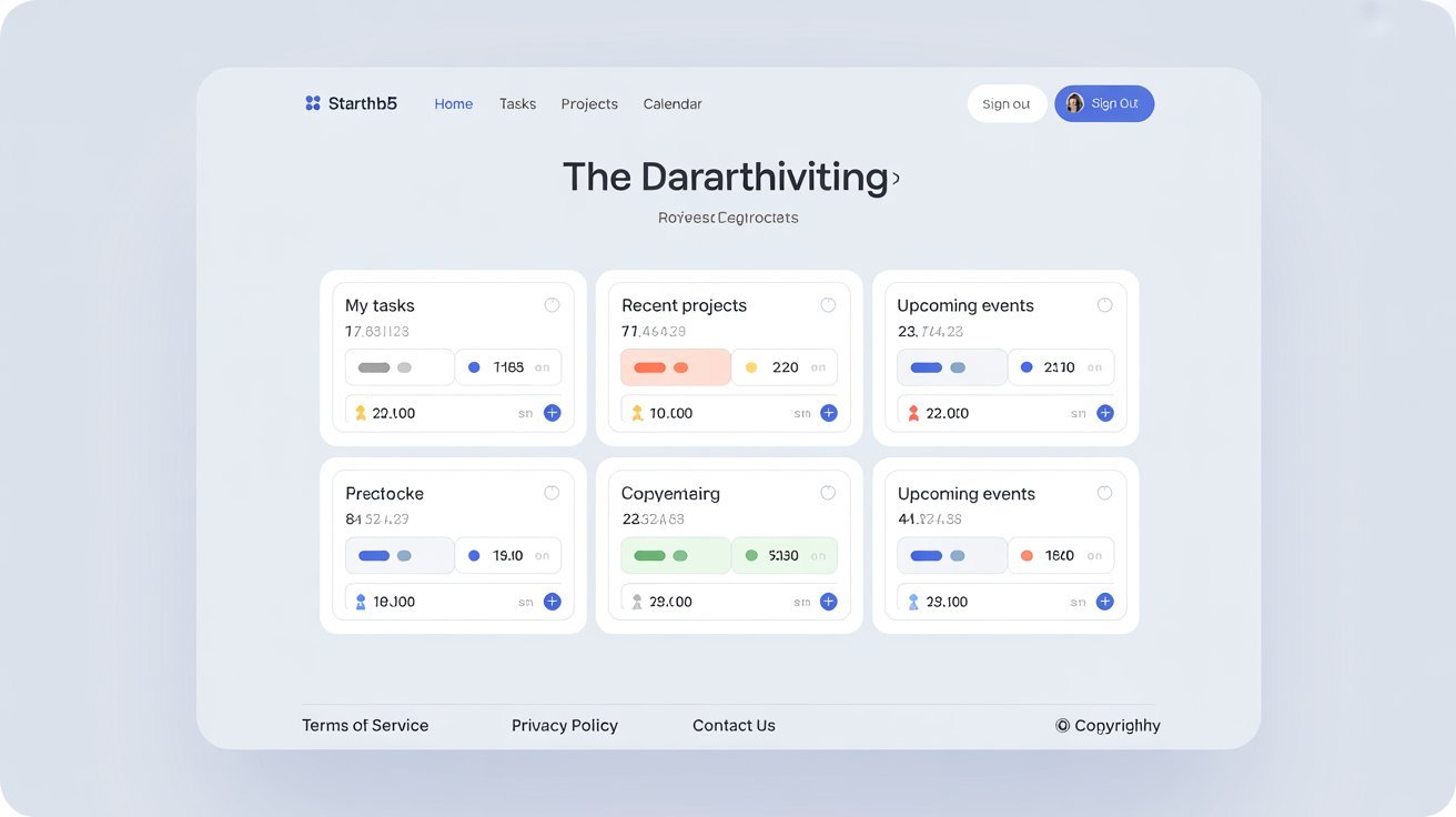 Starthb5 productivity platform dashboard and user interface design