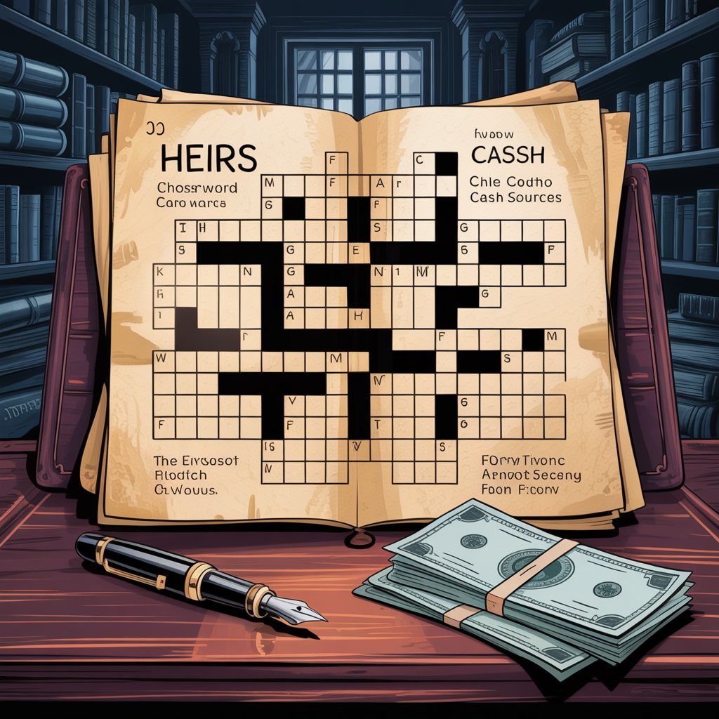 Illustrated depiction of some heirs cash sources crossword