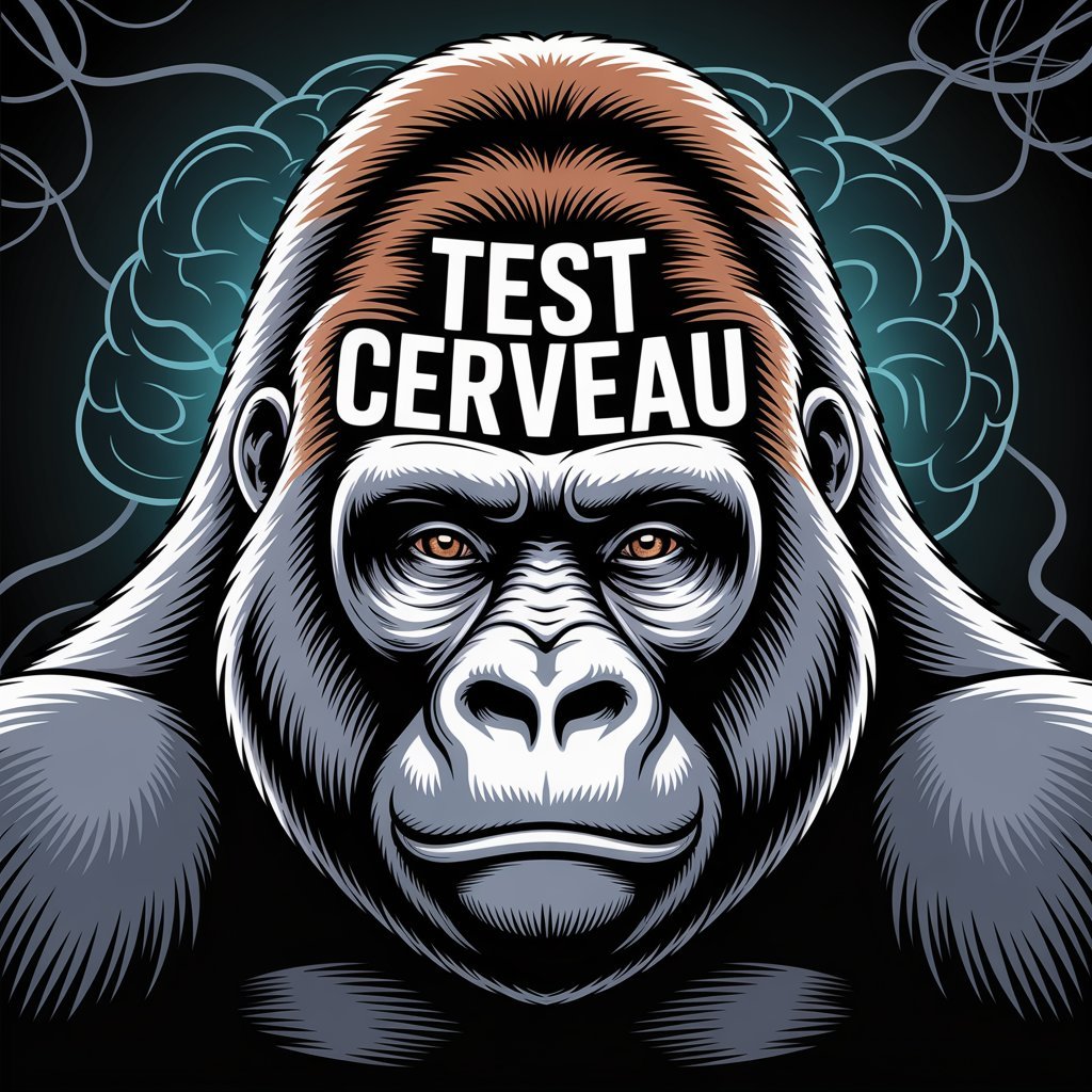 test cerveau avec gorille illustration