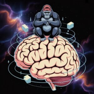 test cerveau avec gorille illustration