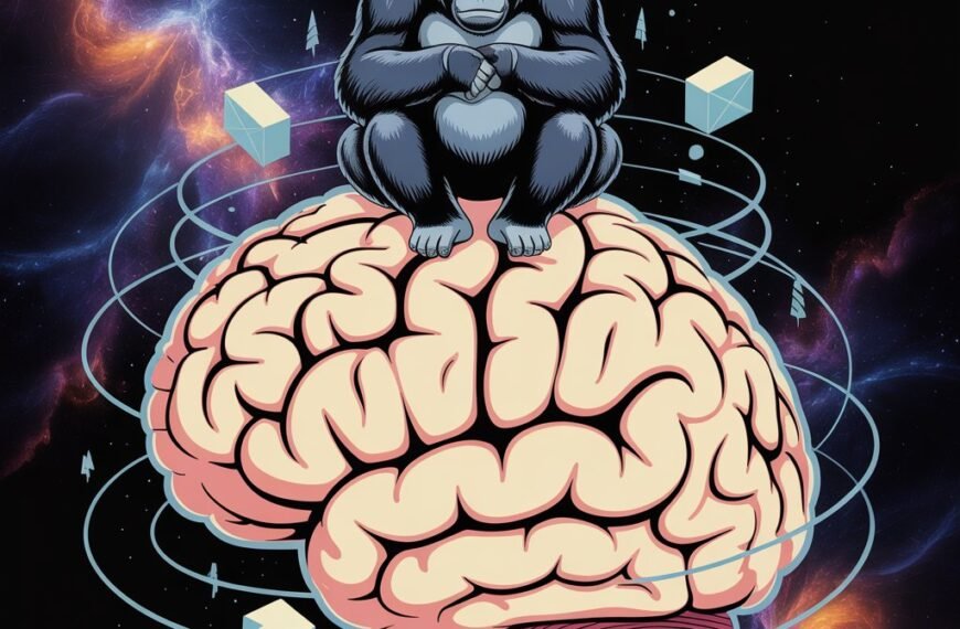 test cerveau avec gorille illustration