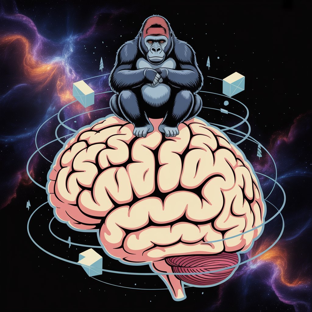 test cerveau avec gorille illustration