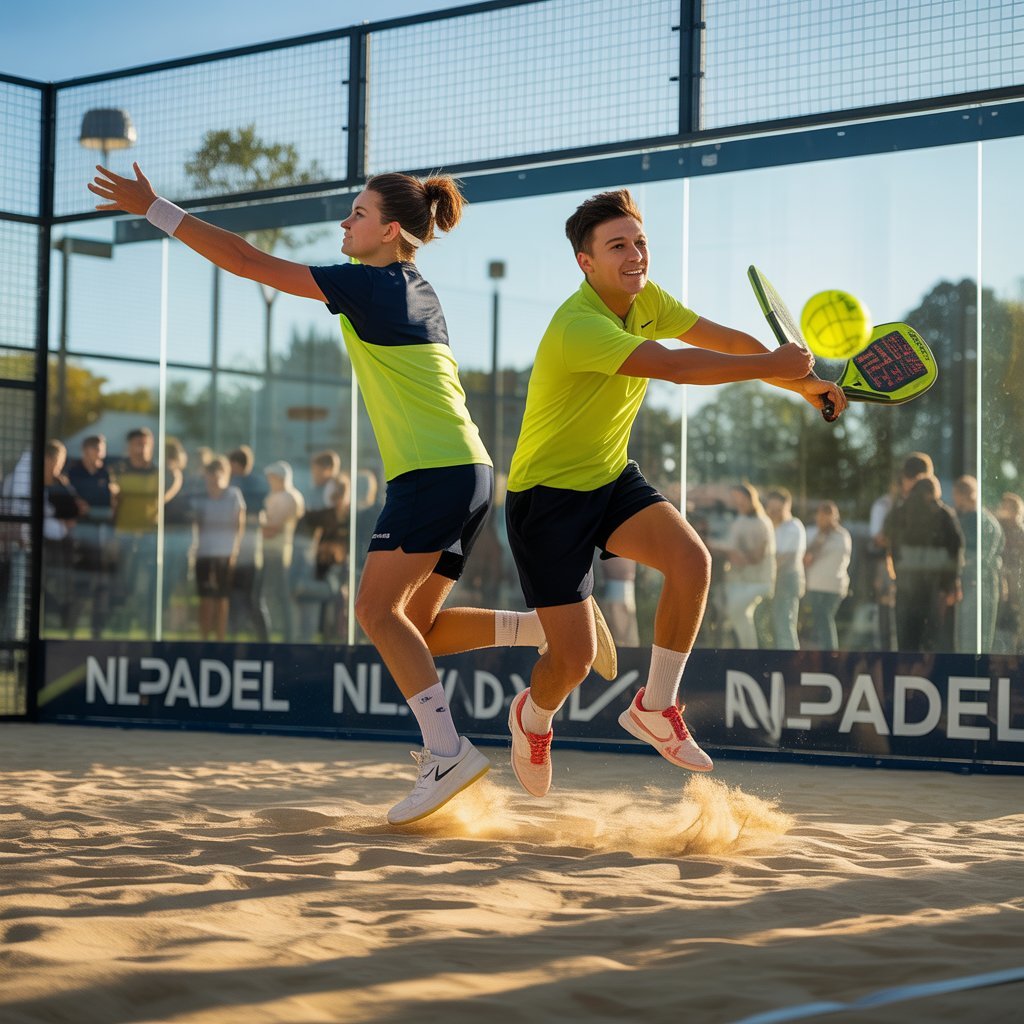 nlpadel court with players in action