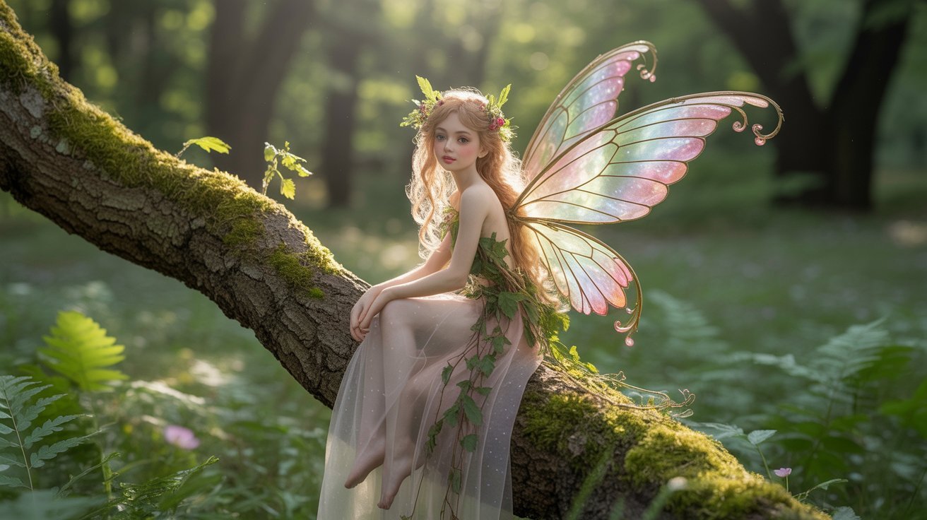 Cream Berry Fairy in a magical woodland setting

