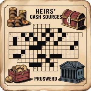 Illustrated depiction of some heirs cash sources crossword