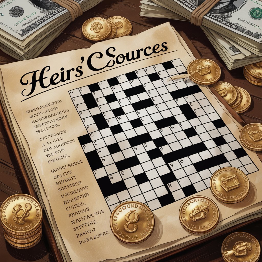 Illustrated depiction of some heirs cash sources crossword