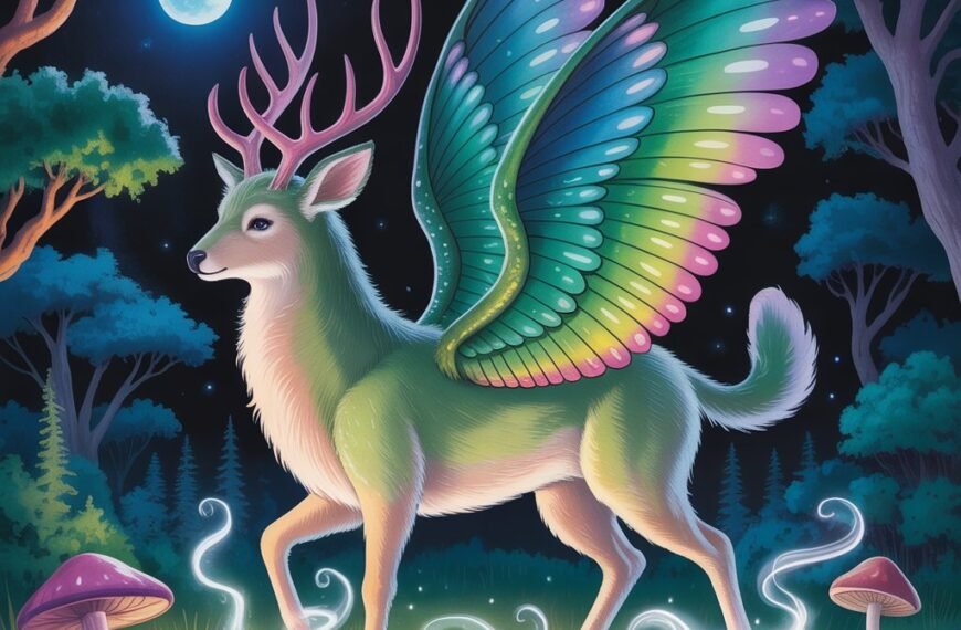 Illustration of the rare mythical forest creature pernithia galnith
