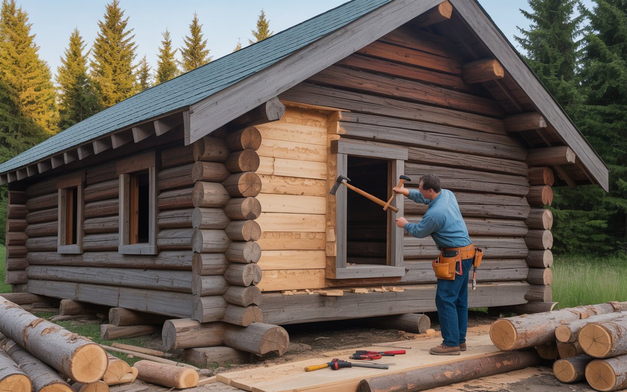 Log cabin repair